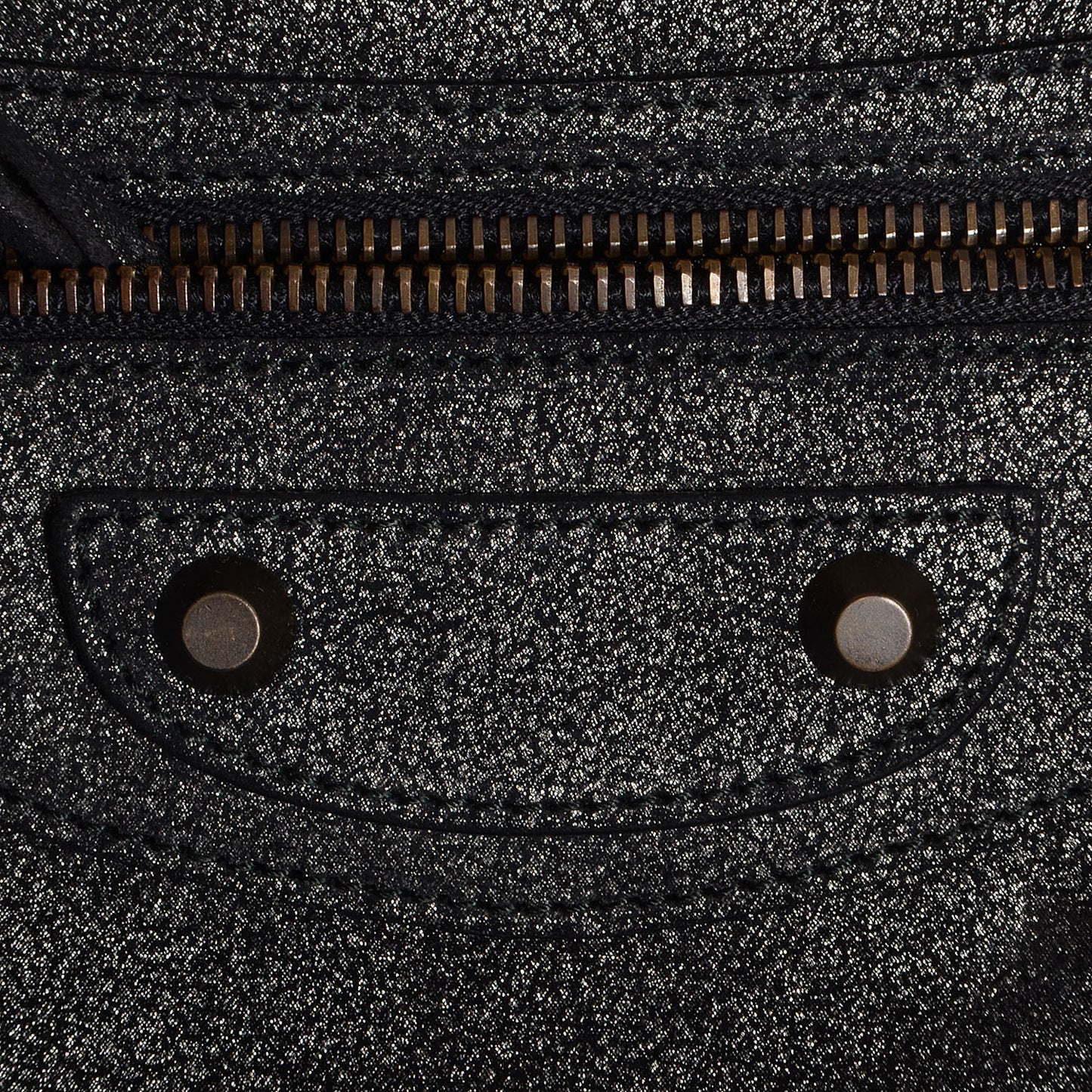 Metallic Craquele Calfskin Classic Hardware City Black