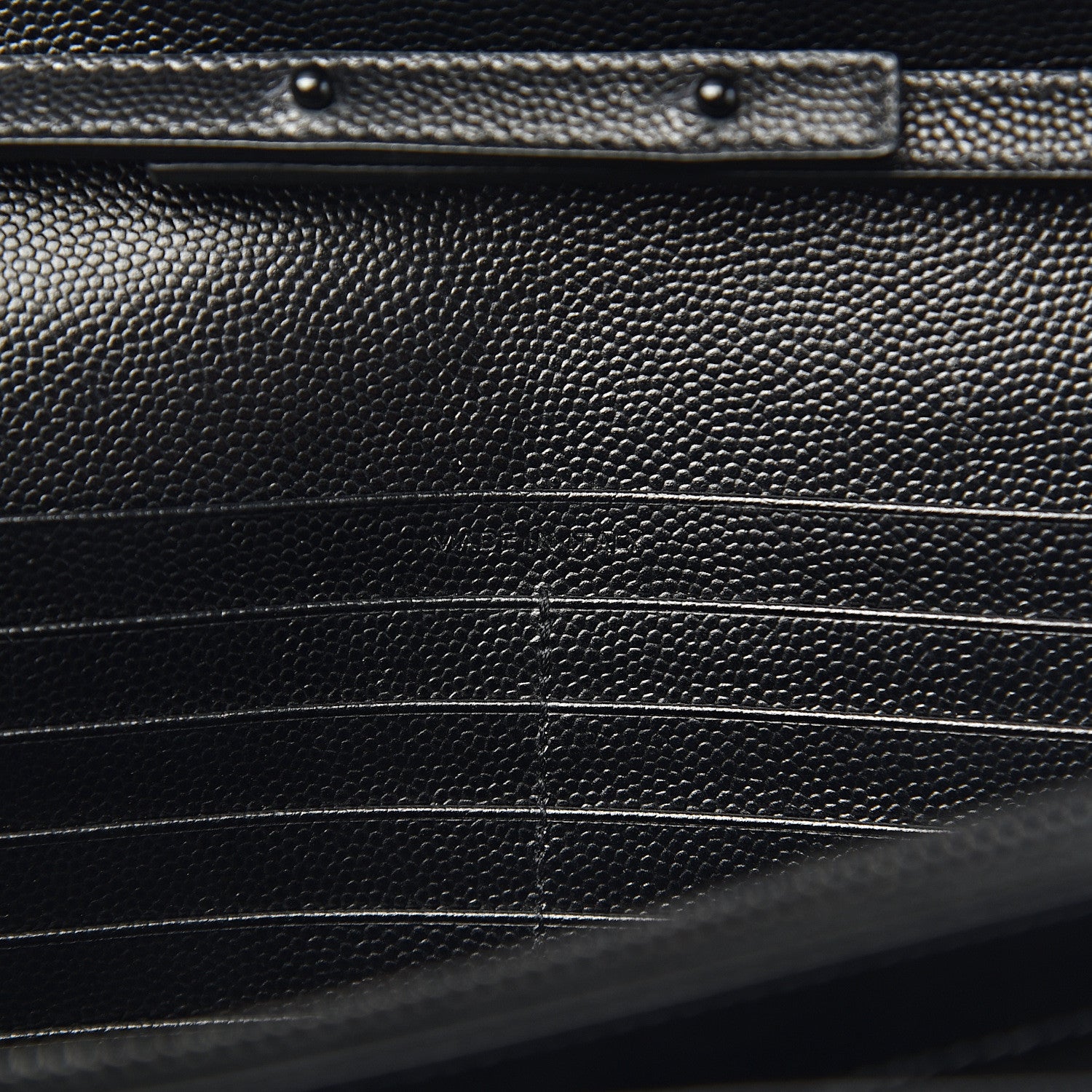 Saint Laurent Grain De Poudre Matelasse Chevron Monogram Chain Wallet Black 7 of 12