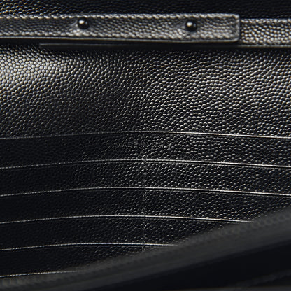 Saint Laurent Grain De Poudre Matelasse Chevron Monogram Chain Wallet Black 7 of 12