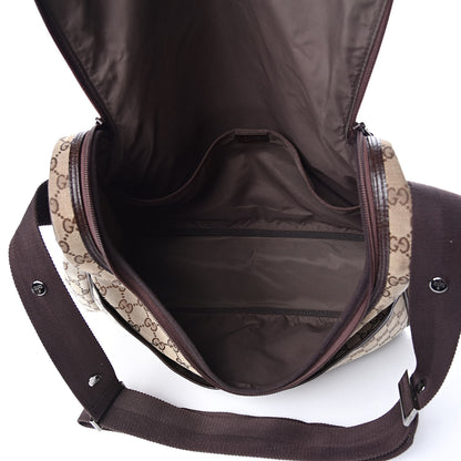 Gucci Monogram Natural Pigskin Large Diaper Bag Beige Ebony Cocoa Dark Chocolate 5 of 12