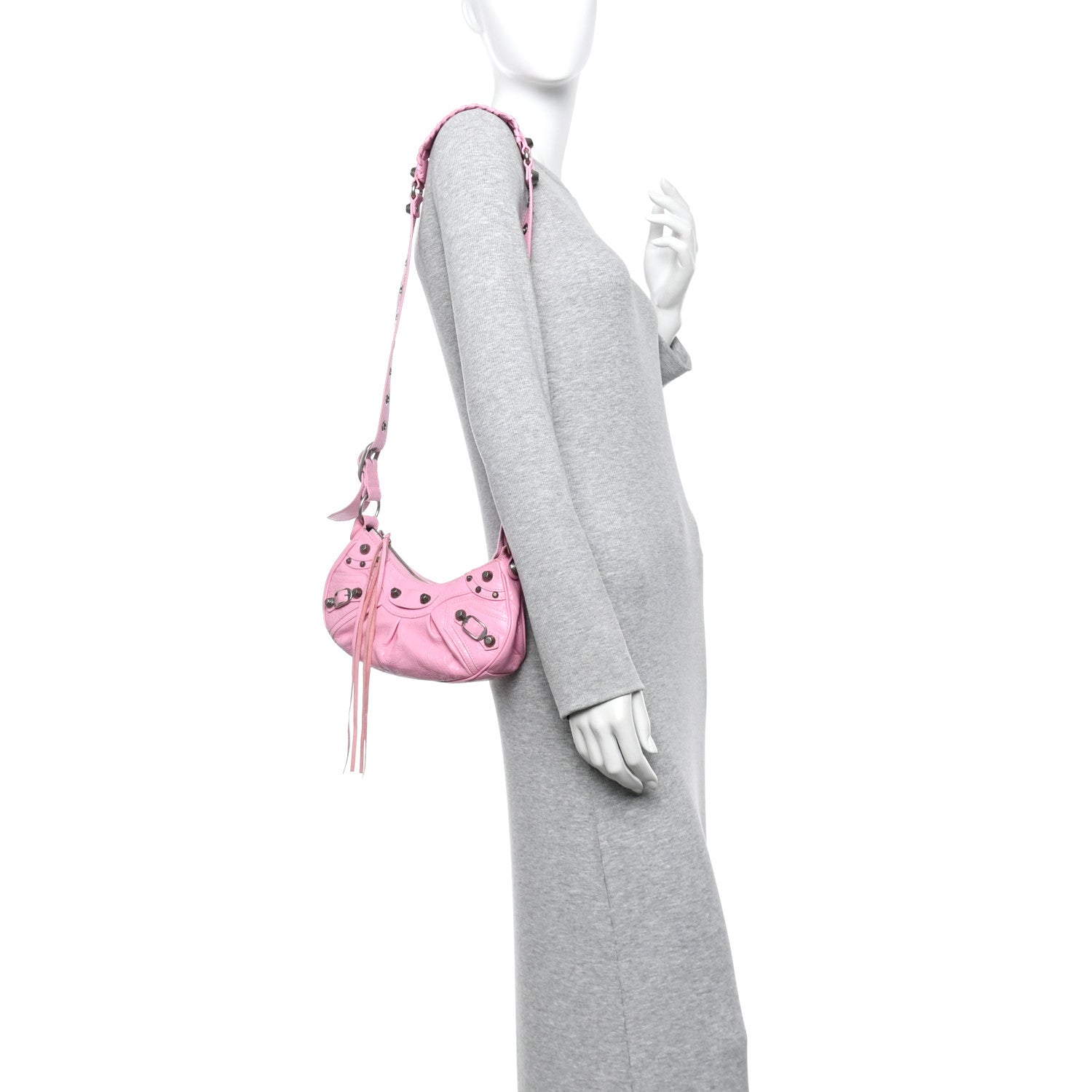 Balenciaga Agneau Arena Le Cagole Shoulder Bag XS Candy Pink 2 of 12