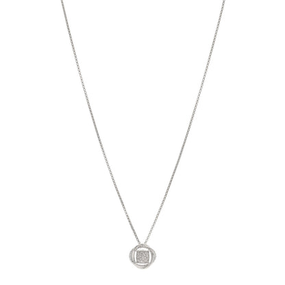 David Yurman Sterling Silver Diamond 13mm Infinity Pendant Necklace 1 of 3