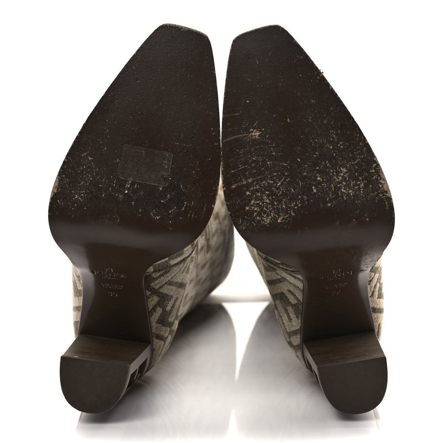 Chenille Jacquard FF 110mm Cut Baguette Knee Boots 39 Tortora Nuvola