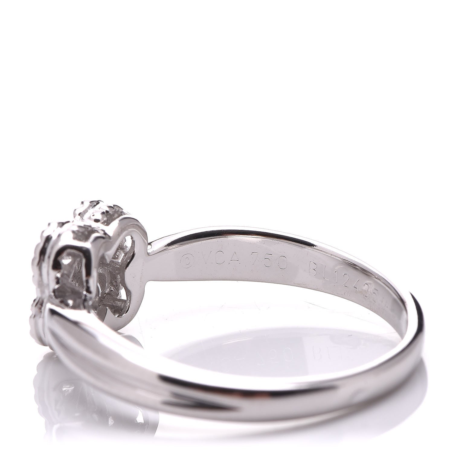 Van Cleef & Arpels 18K White Gold Diamond Arno Ring 54 7 4 of 5