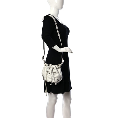 Balenciaga Agneau Arena Le Cagole Bucket Bag XS Optic White 2 of 11