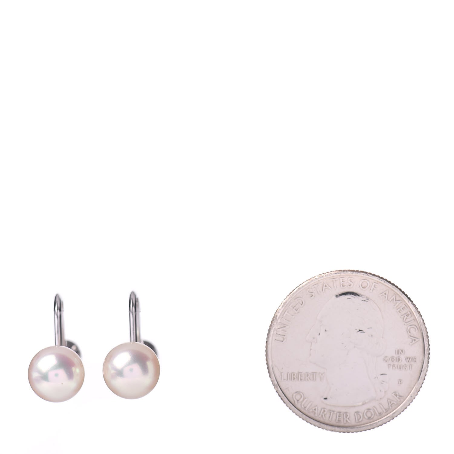 Mikimoto 14K White Gold Akoya Pearl 8mm Screw Back Earrings 2 of 4