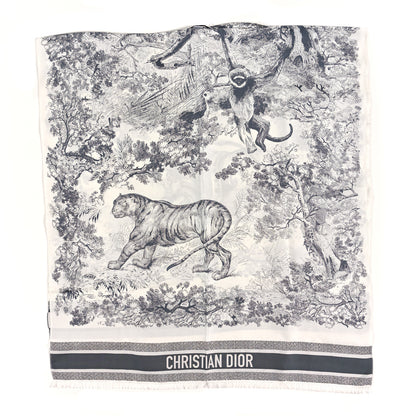 Christian Dior Silk Toile De Jouy Poncho Grey 2 of 3