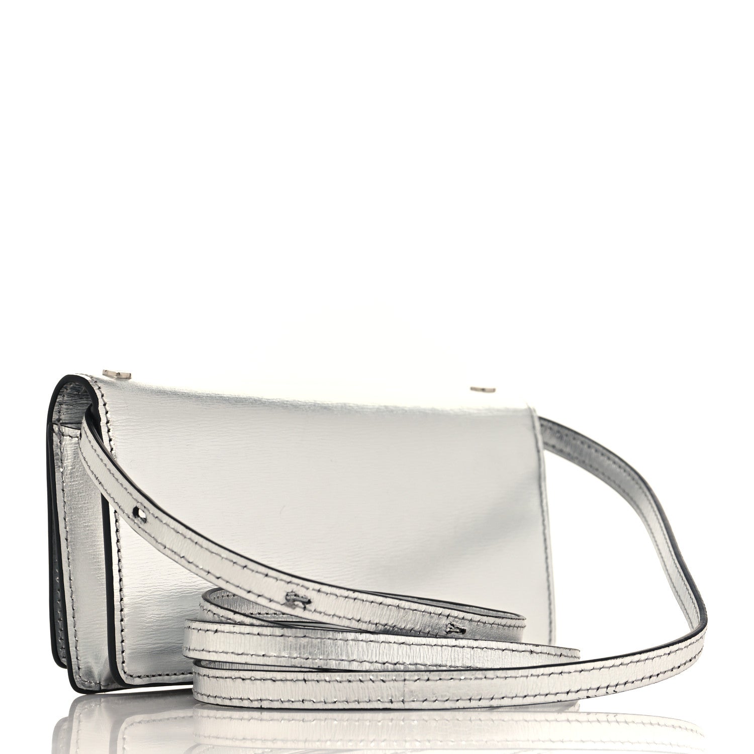 Tom Ford Metallic Palmellato Calfskin TF Mini Bag Silver 3 of 9