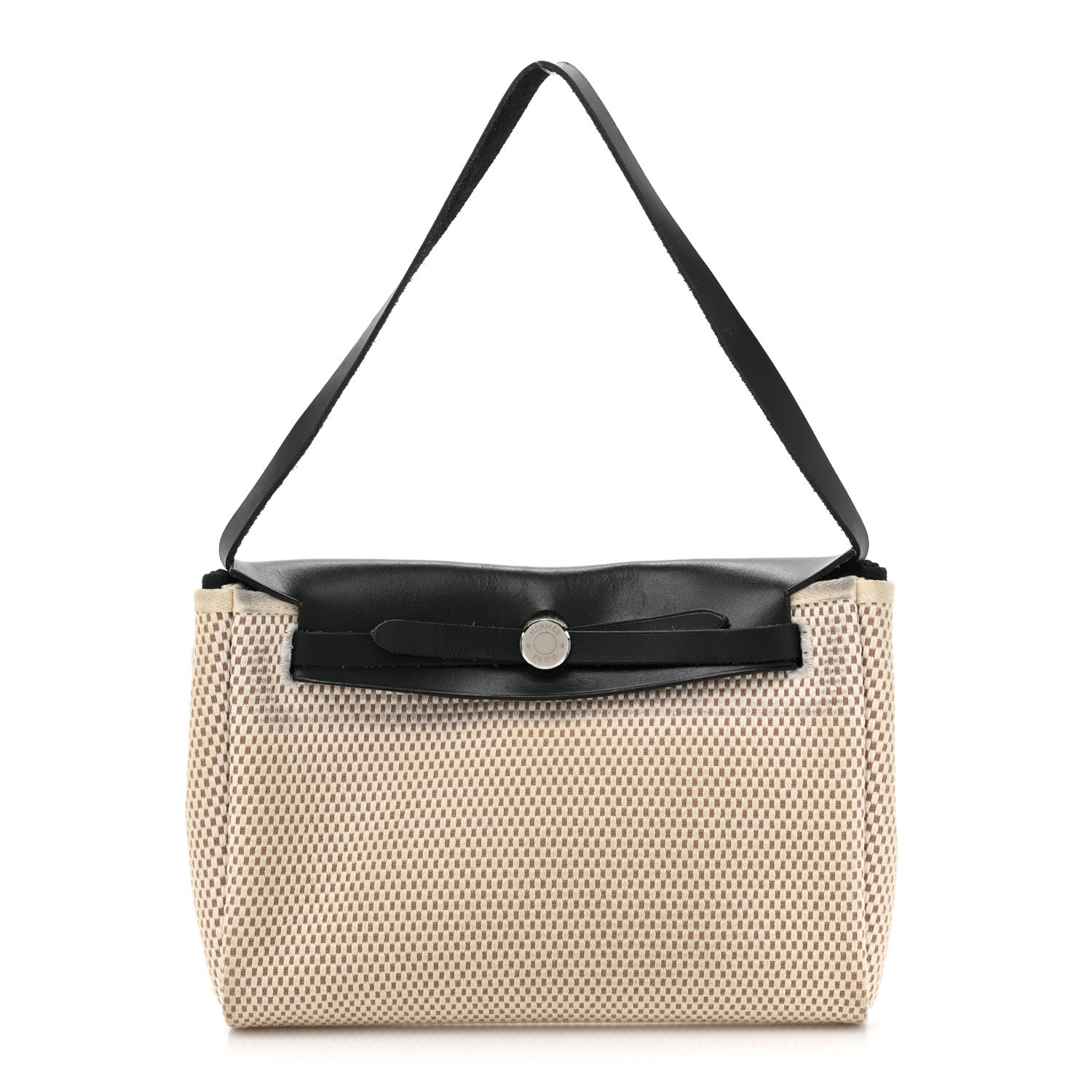Hermes Toile Vache Calfskin Herbag Clutch Ficelle Black 1 of 18