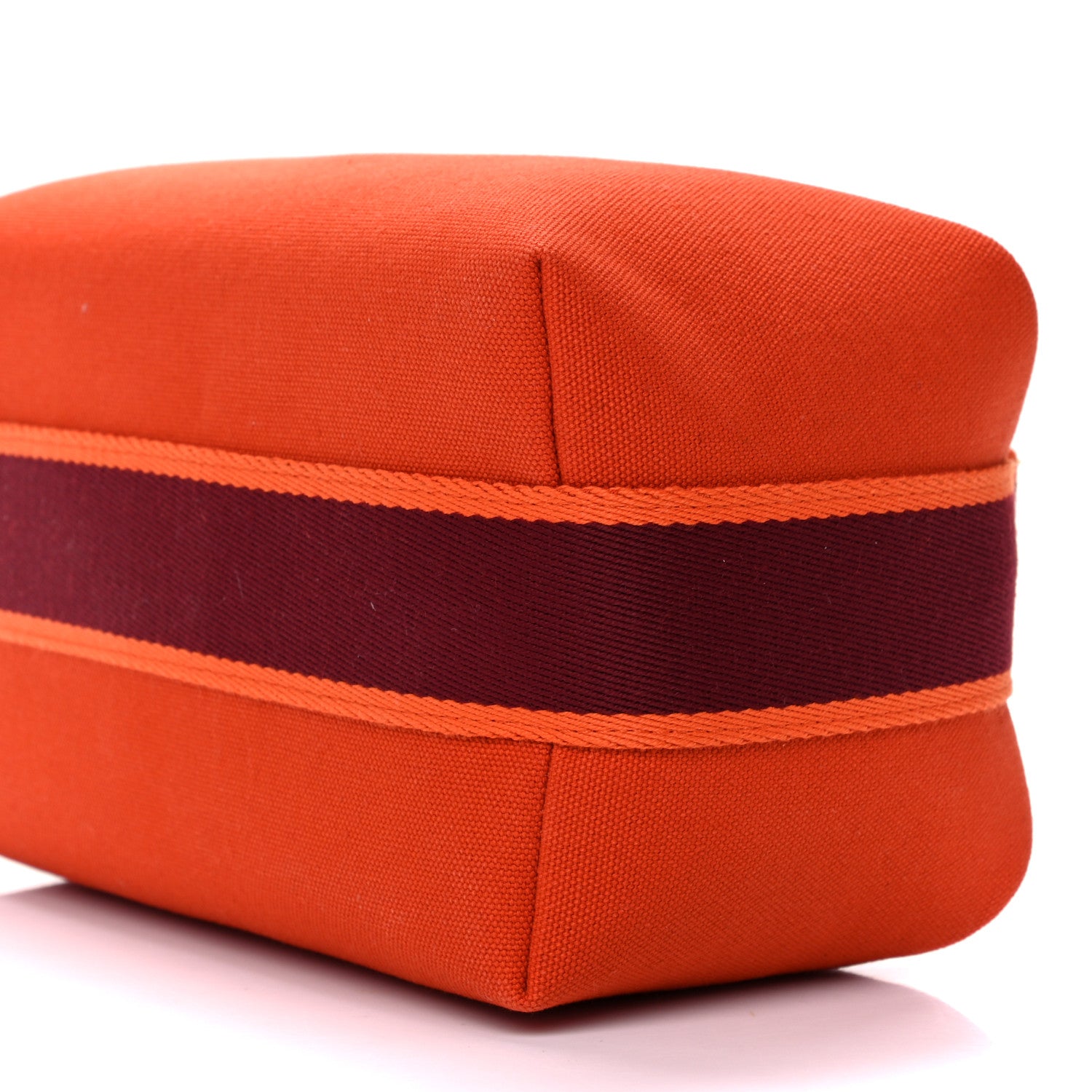 Hermes Canvas Small Bride-A-Brac Pouch Orange Burgundy 12 of 14
