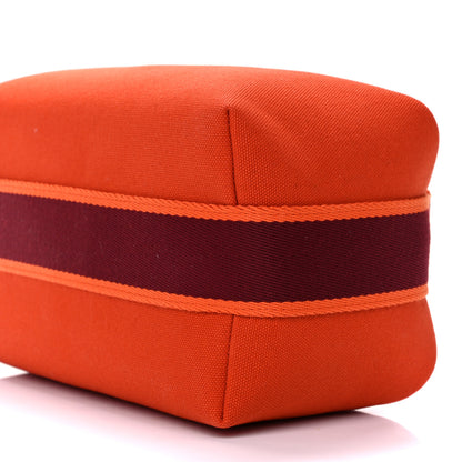 Hermes Canvas Small Bride-A-Brac Pouch Orange Burgundy 12 of 14