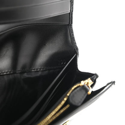 Prada City Calf Metal Continental Flap Wallet Black 8 of 12