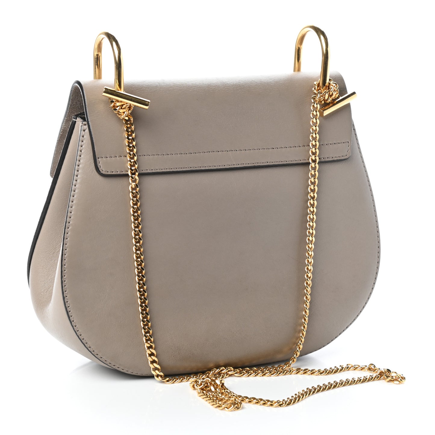 Suede Smooth Calfskin Drew Shoulder Bag Motty Grey