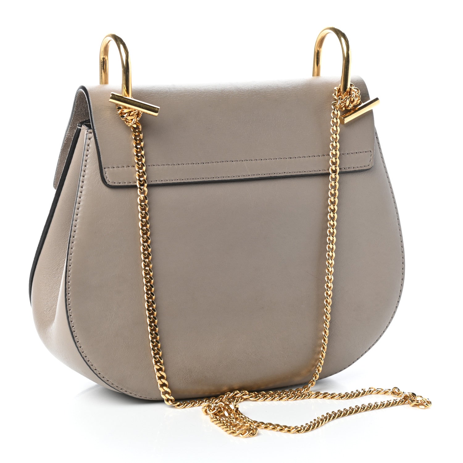 Chloe Suede Smooth Calfskin Drew Shoulder Bag Motty Grey 3 of 11