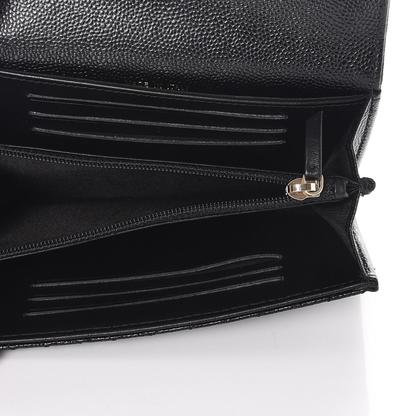 Caviar Chevron Quilted Medium Boy Flap Wallet Black