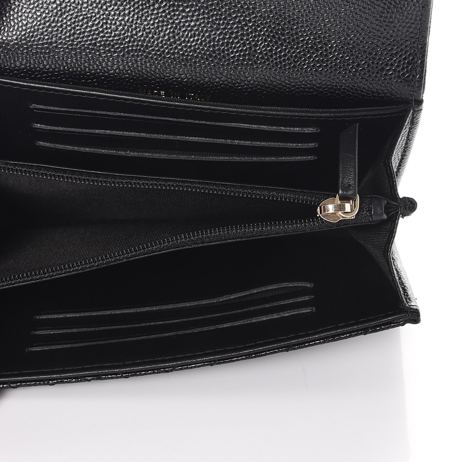Chanel Caviar Chevron Quilted Medium Boy Flap Wallet Black 5 of 9