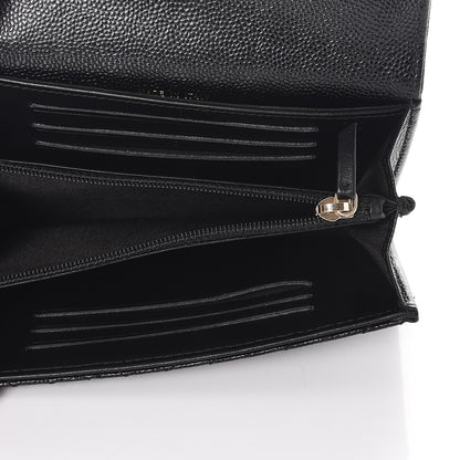 Chanel Caviar Chevron Quilted Medium Boy Flap Wallet Black 5 of 9