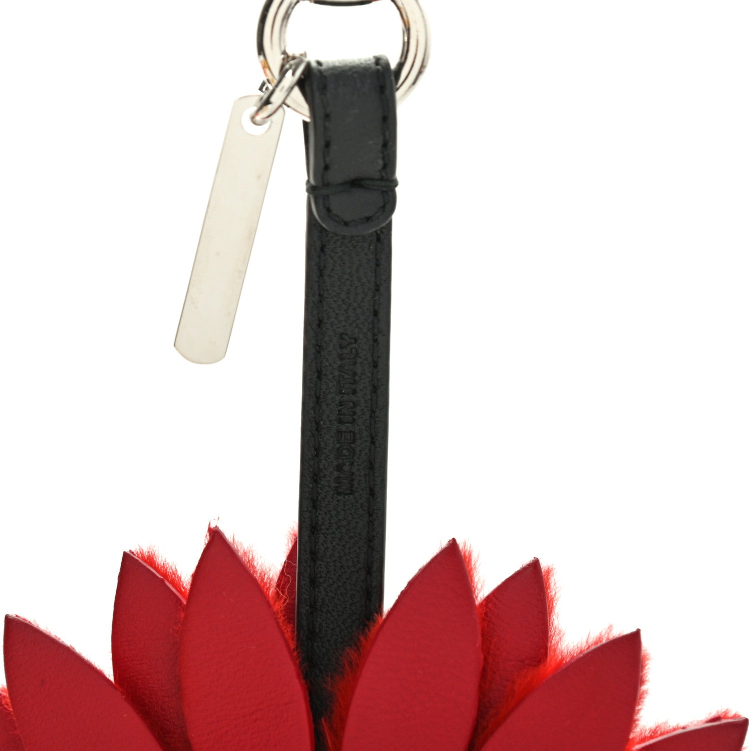 Fendi Calfskin Rabbit Fur Daisy Bag Charm Red Plaster 4 of 4