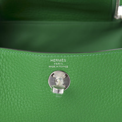 Hermes Taurillon Clemence Mini Lindy 20 Bambou 6 of 11