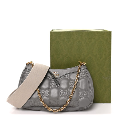 Gucci Calfskin GG Matelasse Chain Handbag Dusty Grey Natural 9 of 9