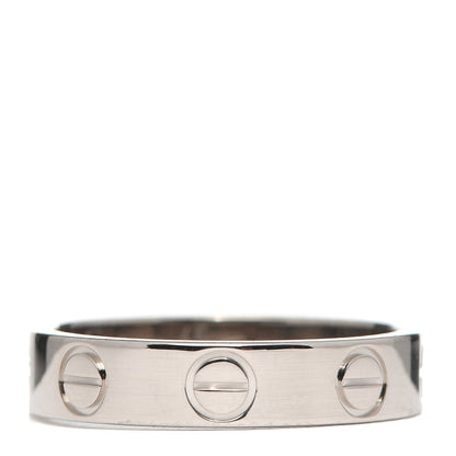Cartier 18K White Gold 3.5mm LOVE Wedding Band Ring 45 3.25 1 of 4