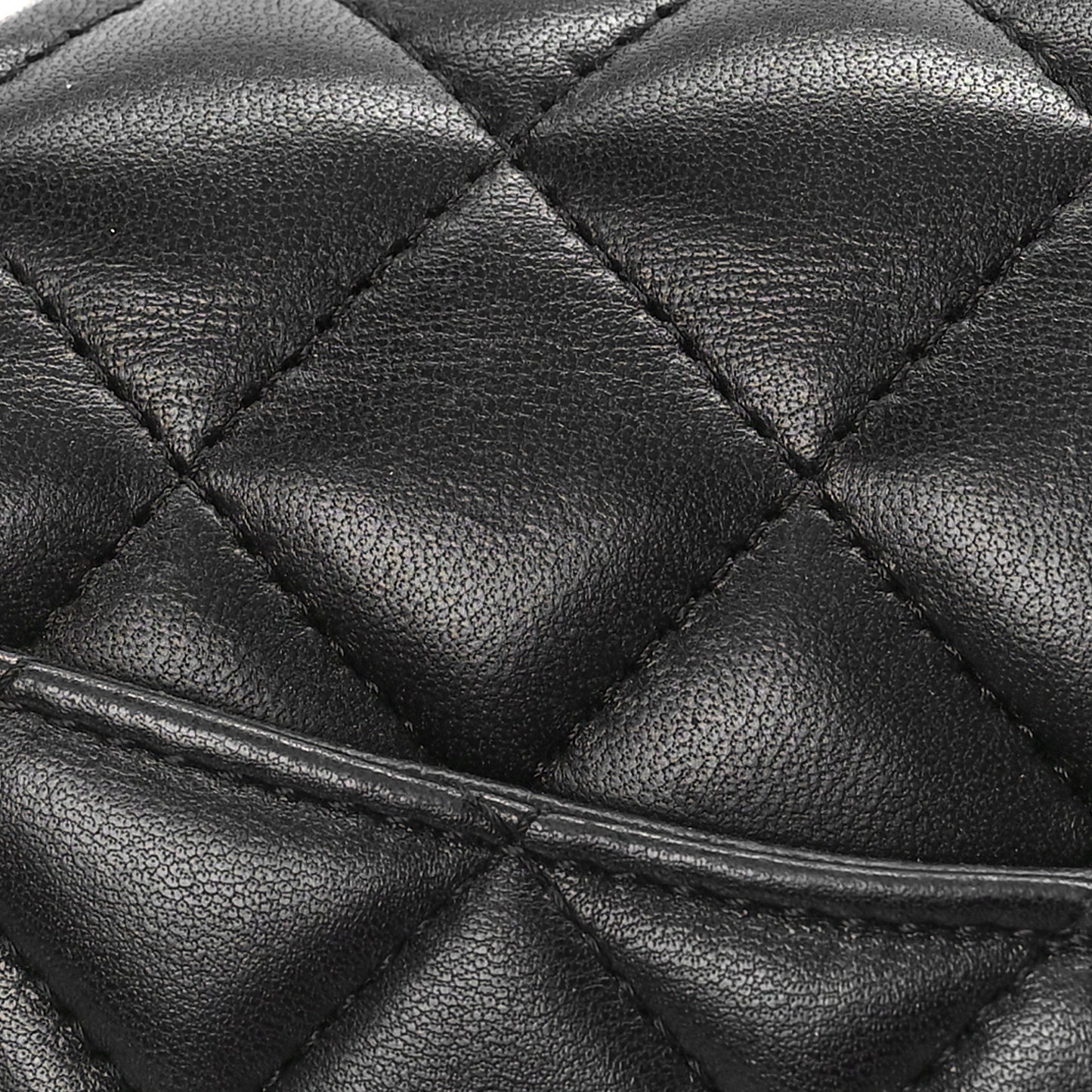 Lambskin Quilted Mini Rectangular Flap Black