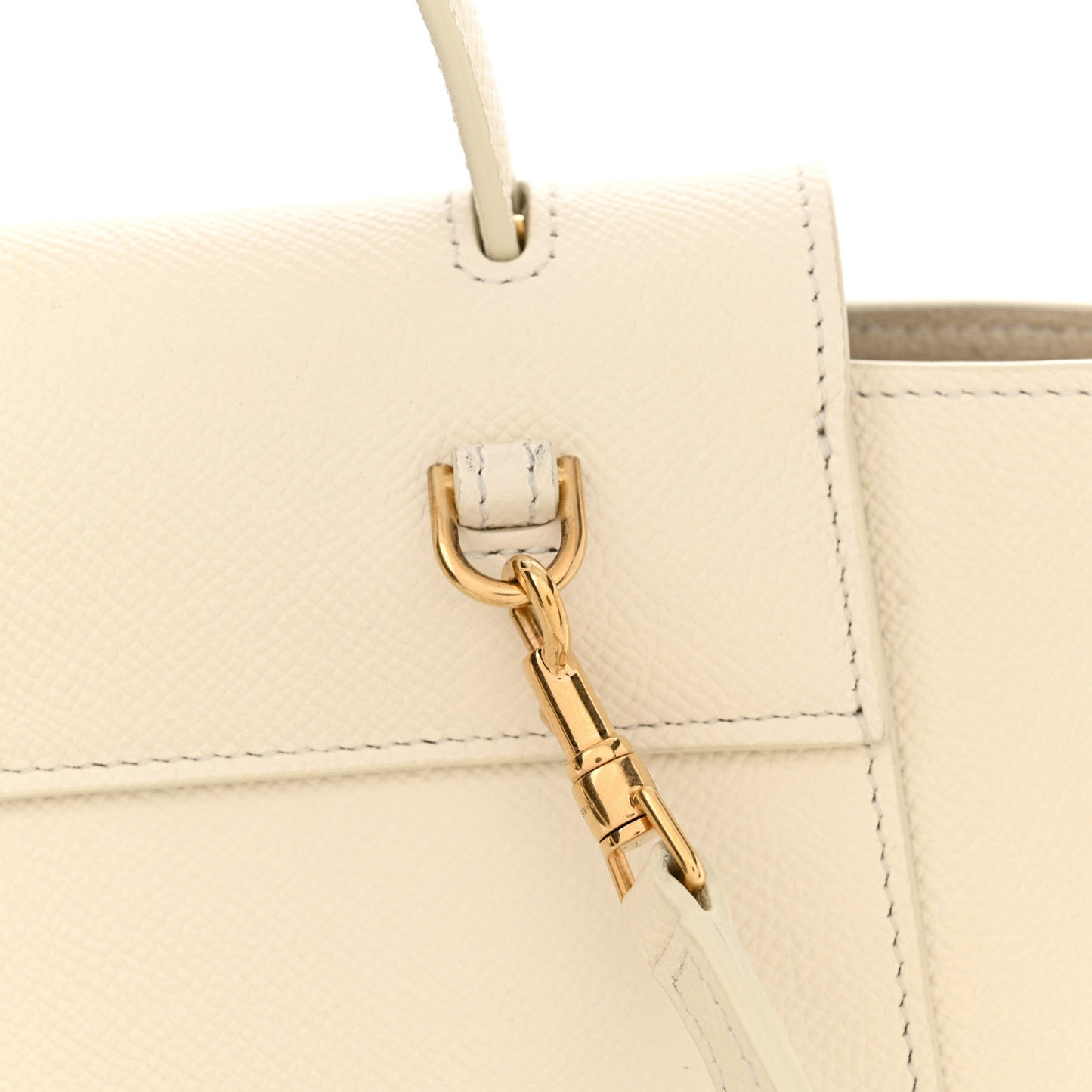 Grained Calfskin Nano Belt Bag Chalk