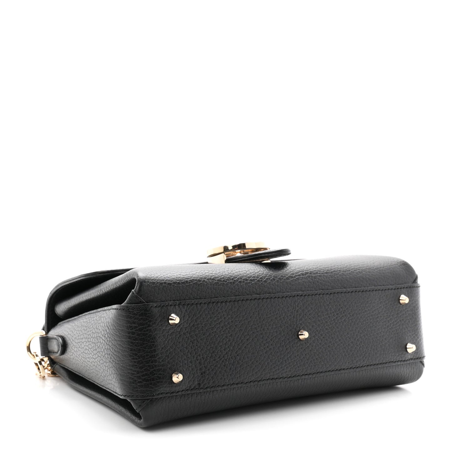 Dollar Calfskin Interlocking G Top Handle Shoulder Bag Black