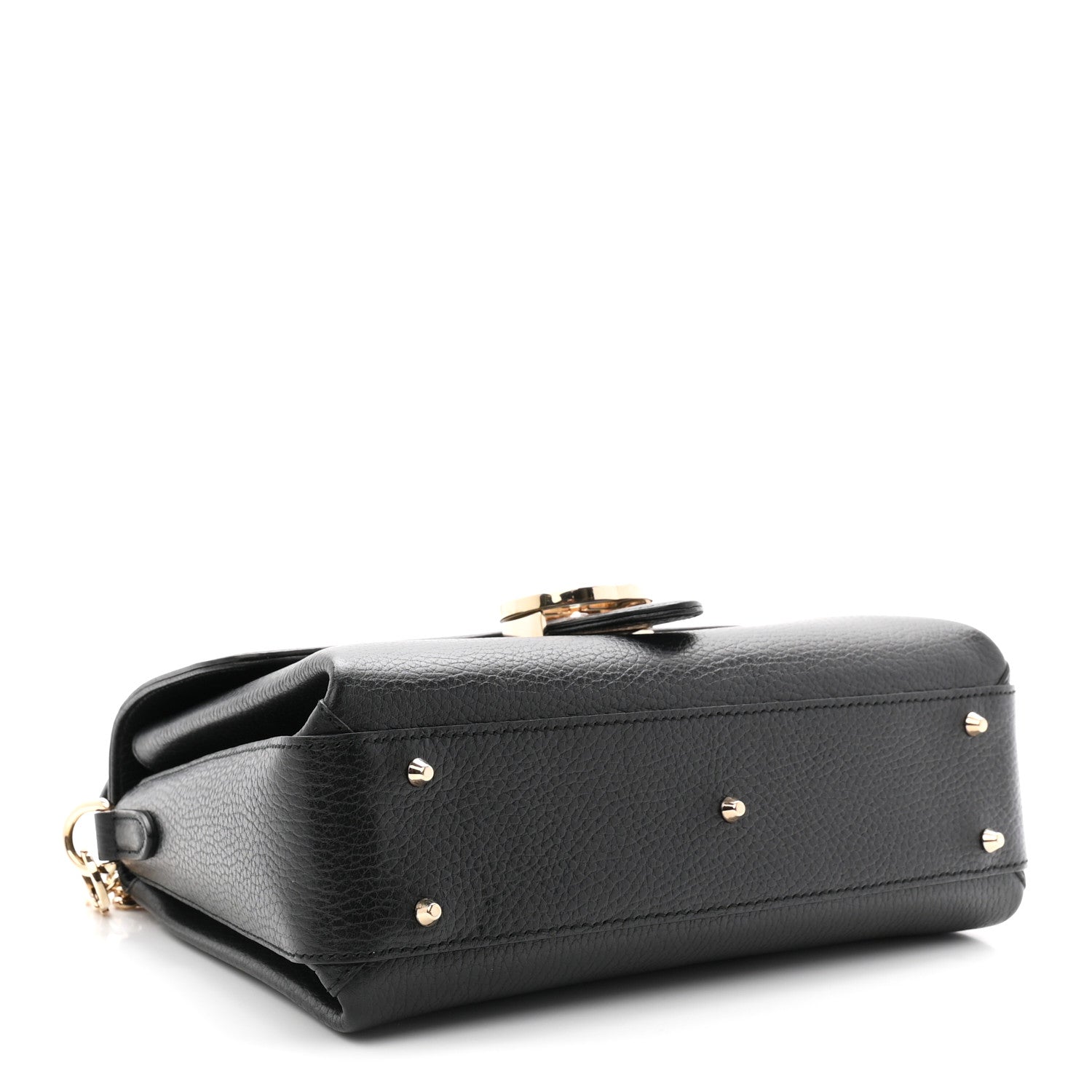Gucci Dollar Calfskin Interlocking G Top Handle Shoulder Bag Black 4 of 10