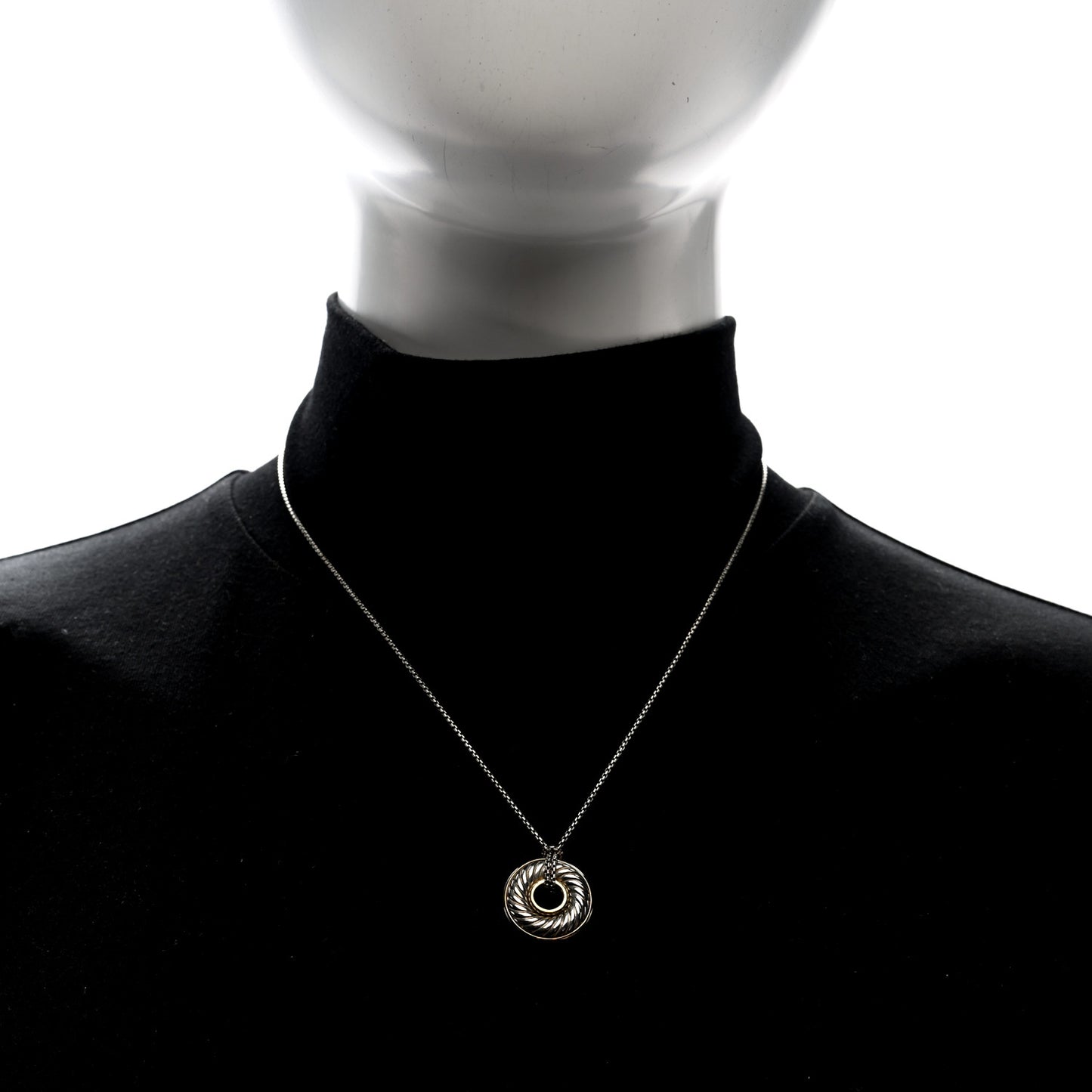 Sterling Silver 18K Yellow Gold 30mm Thoroughbred Pendant Necklace