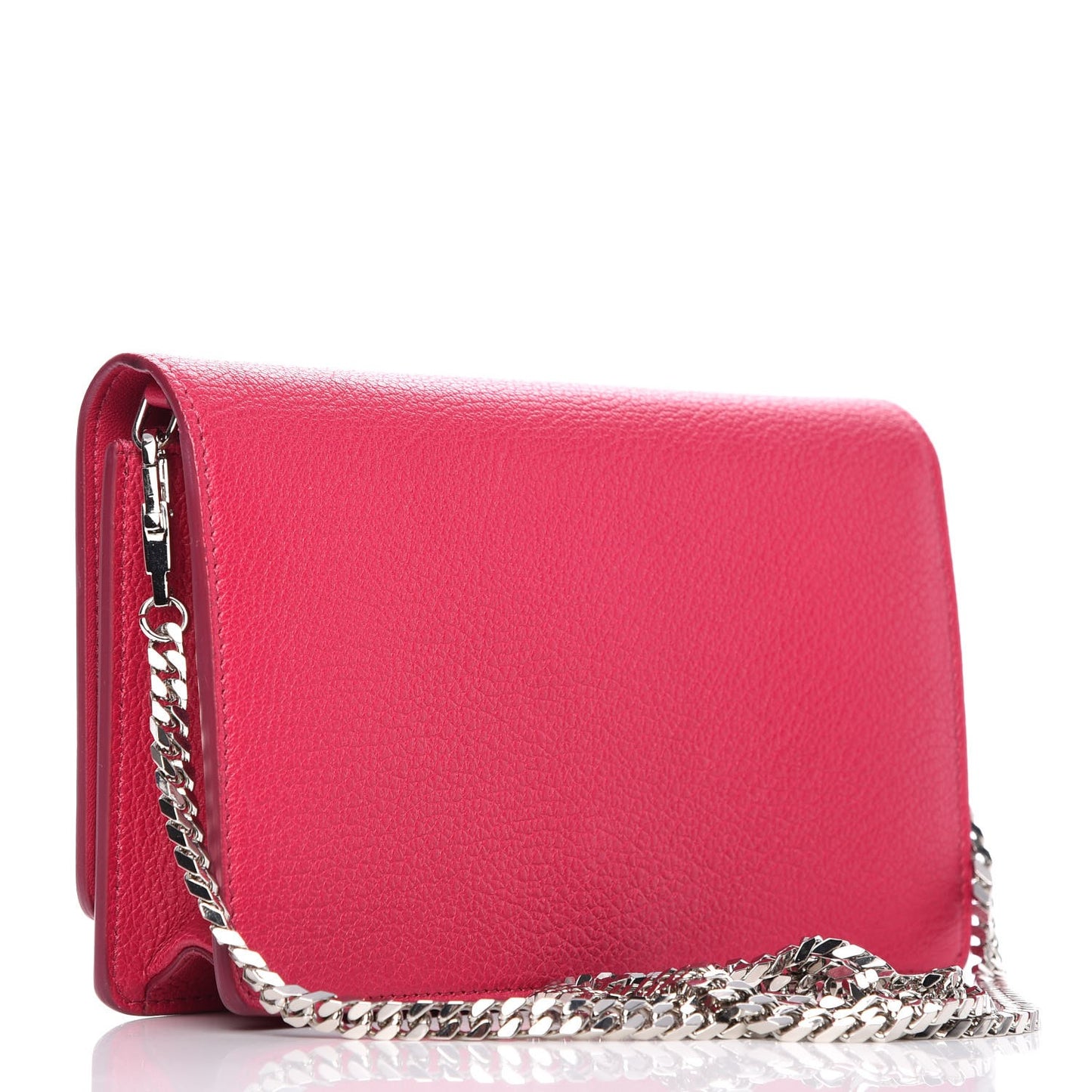 Sugar Goatskin Pandora Chain Wallet Fuchsia