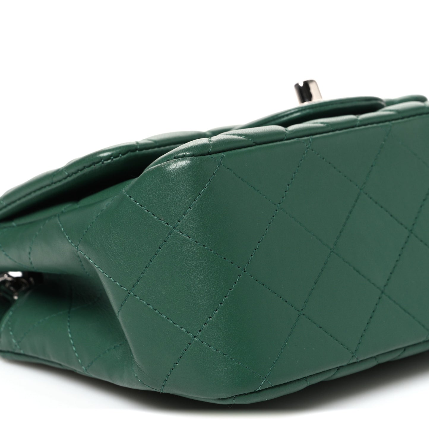 Lambskin Quilted Mini Square Flap Green
