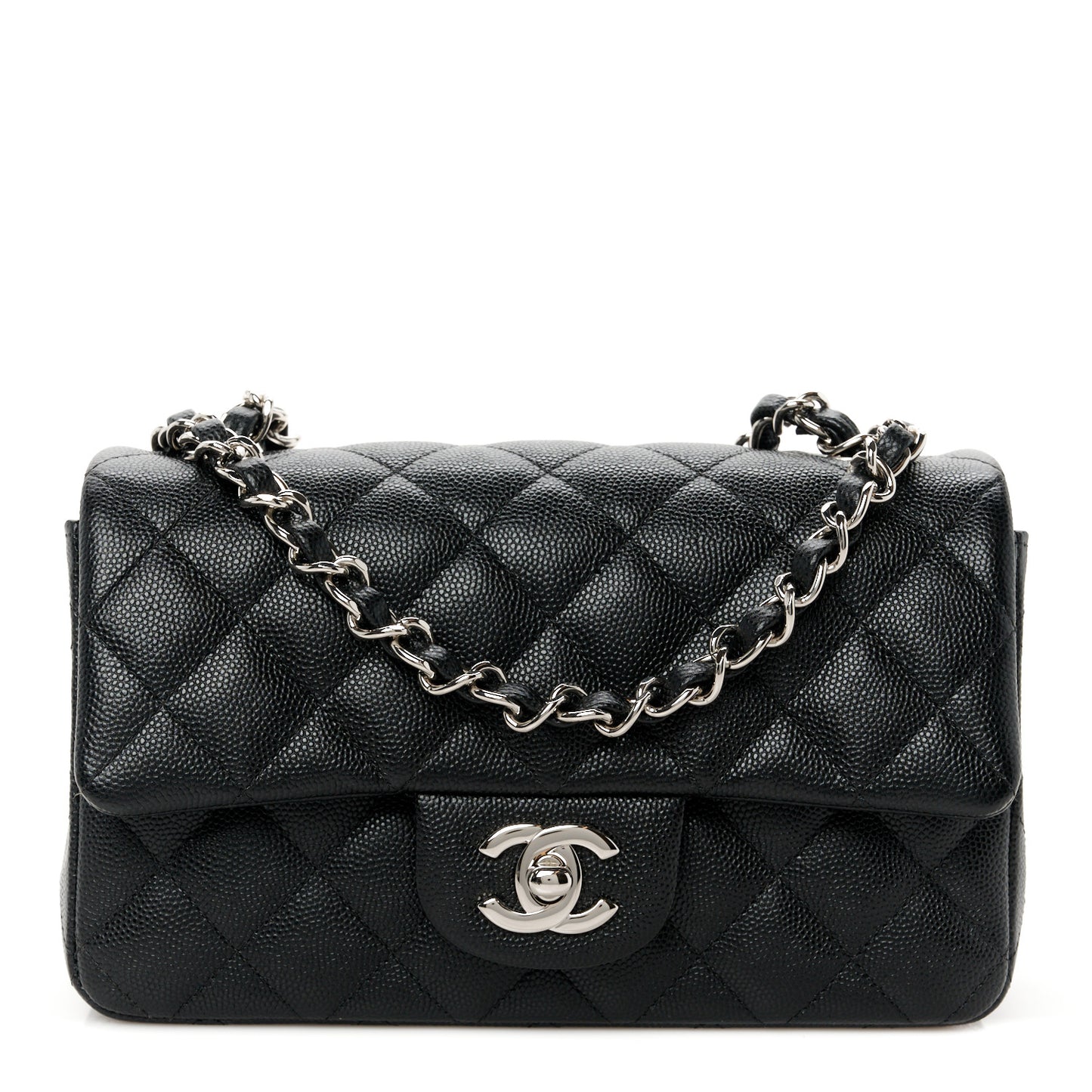 Caviar Quilted Mini Rectangular Flap Black