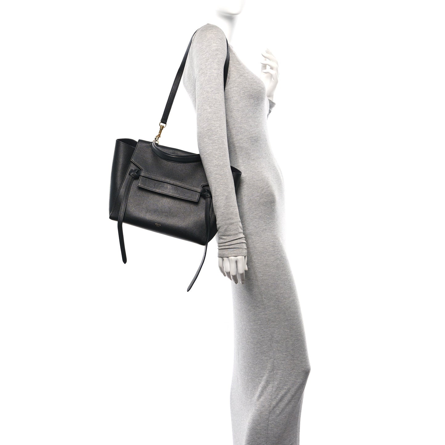 Grained Calfskin Mini Belt Bag Black