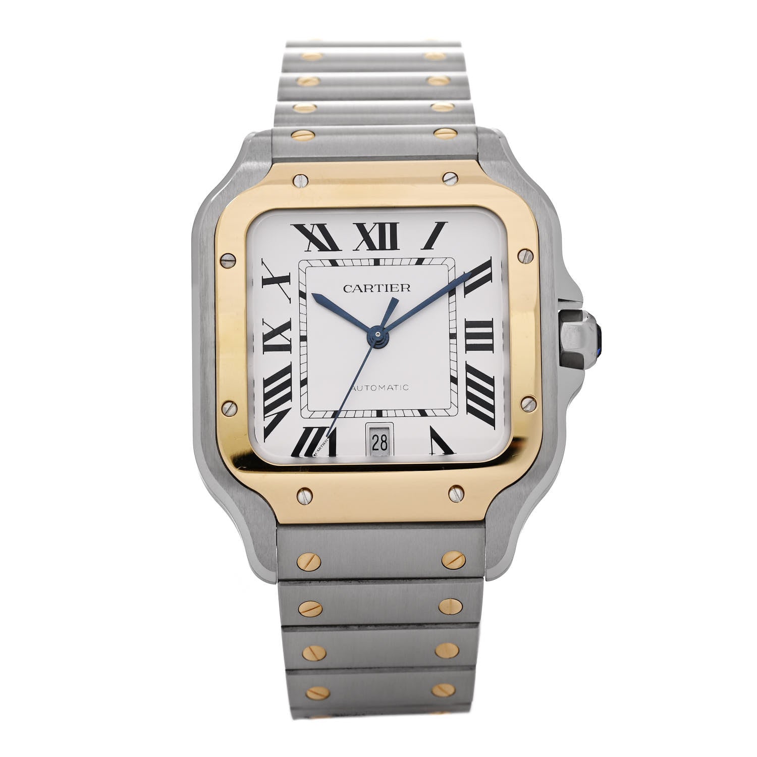 Cartier Stainless Steel 18K Yellow Gold 39.8mm Santos De Cartier Automatic Watch 1 of 5