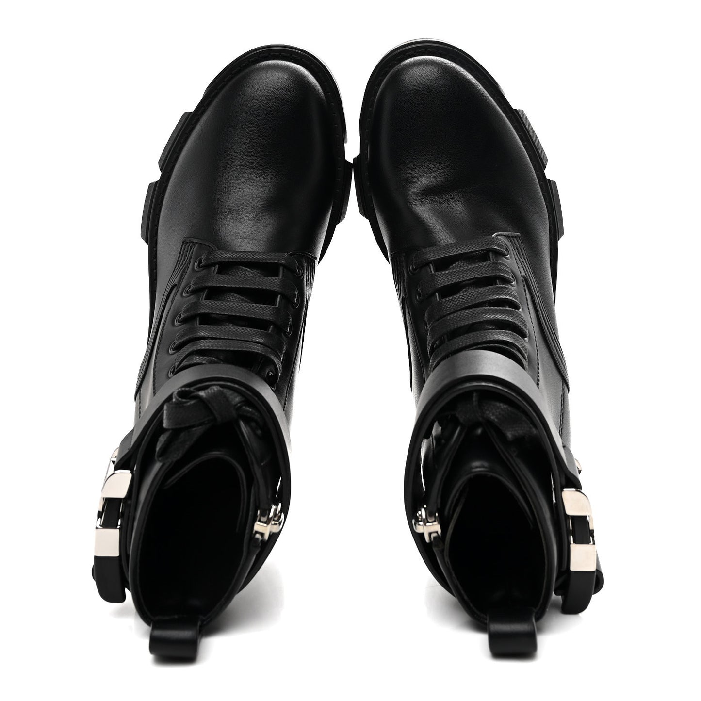 Calfskin Combat Boots 36 Black