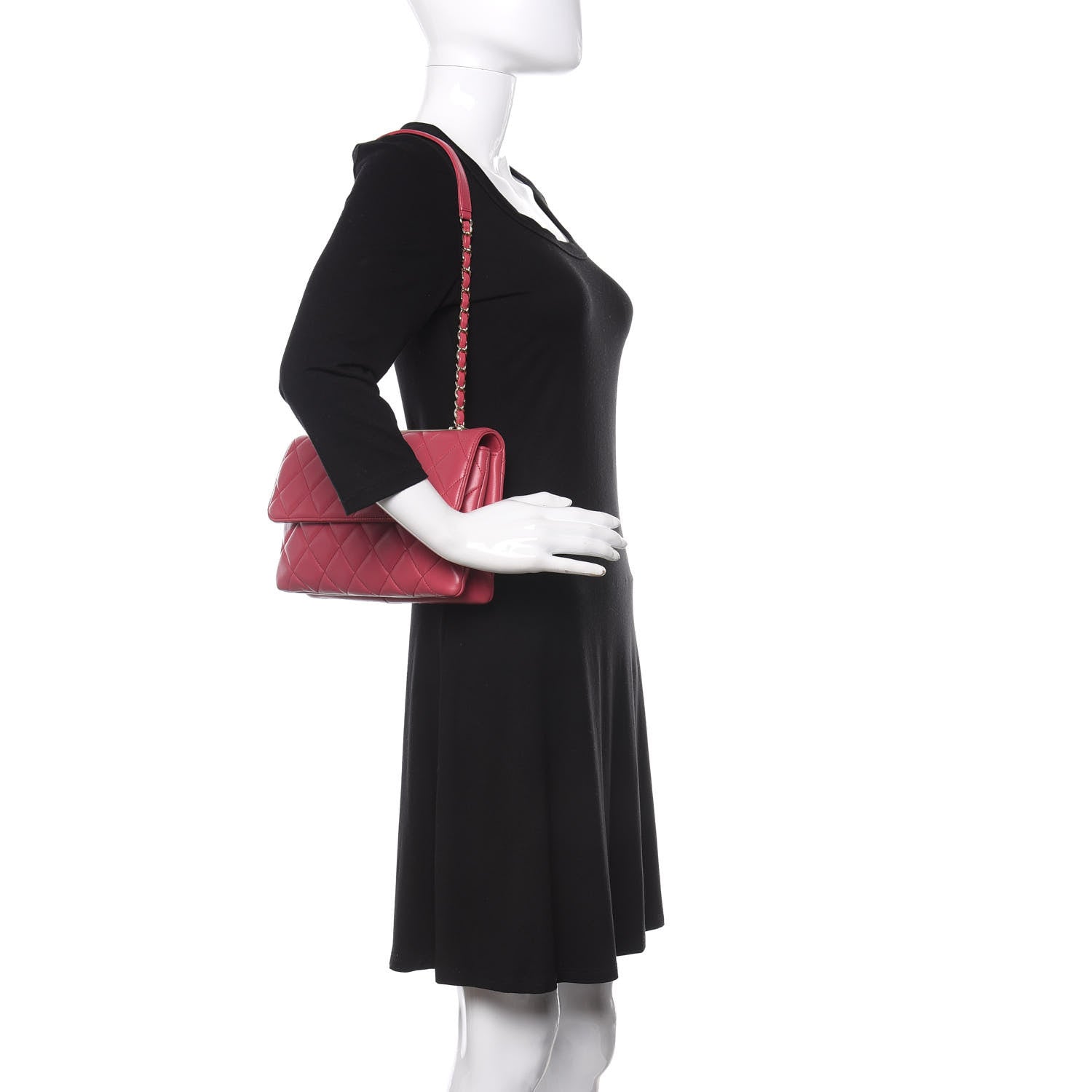 Chanel Lambskin Quilted Medium Trendy CC Flap Dark Pink 2 of 10