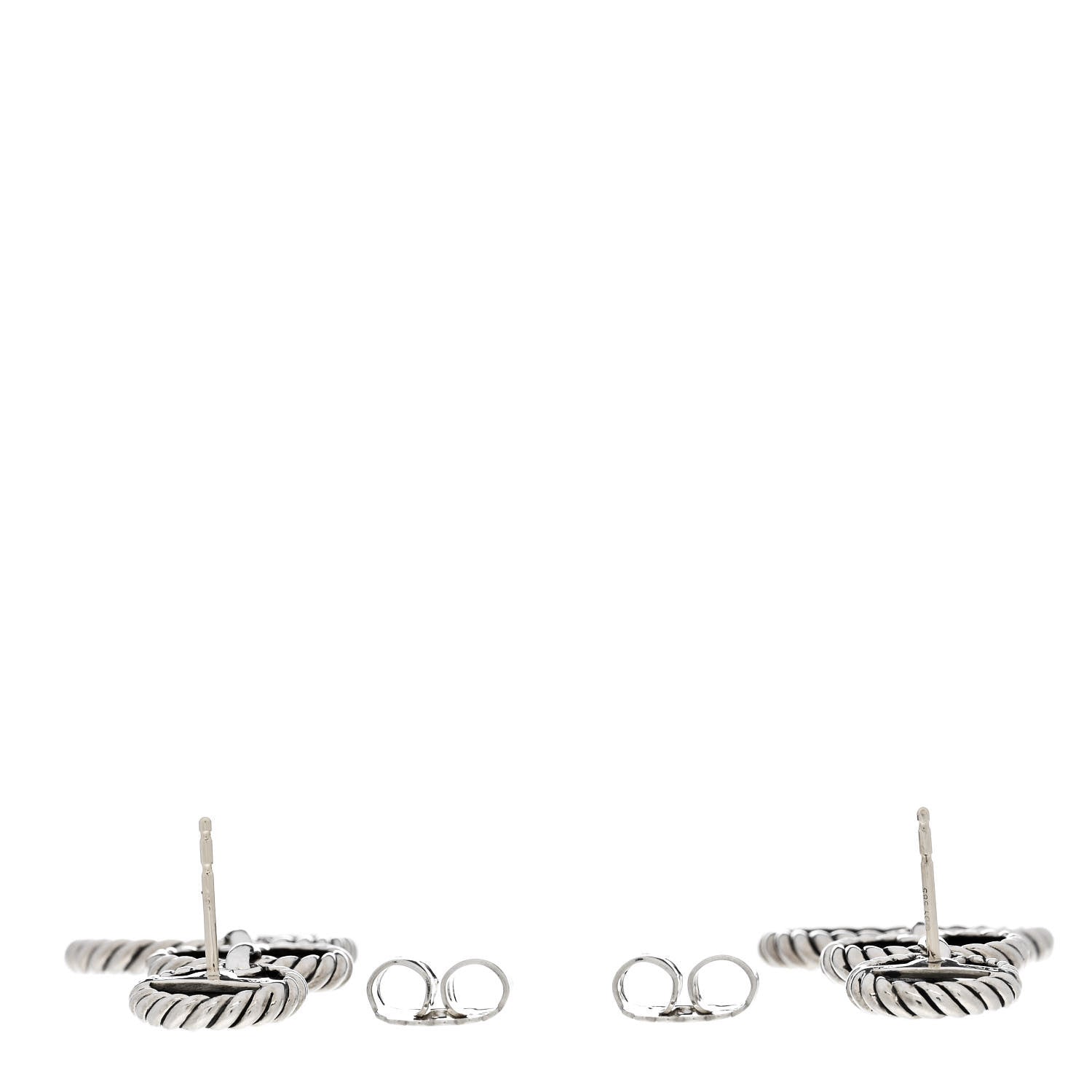 David Yurman Sterling Silver Diamond Black Onyx Elements Triple Drop Earrings 3 of 4