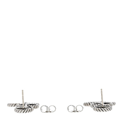 David Yurman Sterling Silver Diamond Black Onyx Elements Triple Drop Earrings 3 of 4