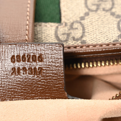 Gucci GG Supreme Monogram Azalea Calfskin Web Small Jackie 1961 Hobo Beige Ebony Brown Sugar 7 of 10