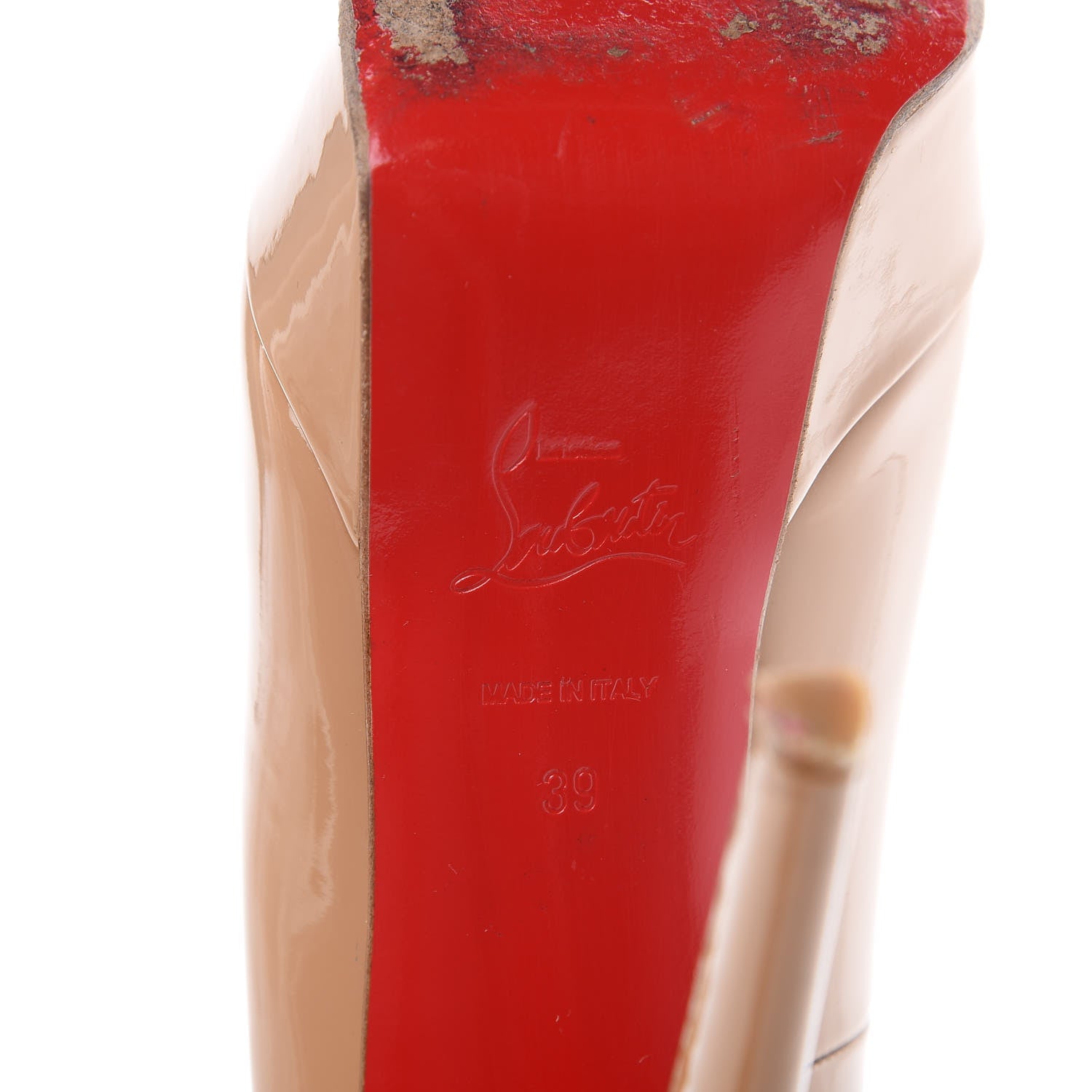 Christian Louboutin Patent Bianca 140 Pumps 39 Nude 6 of 13