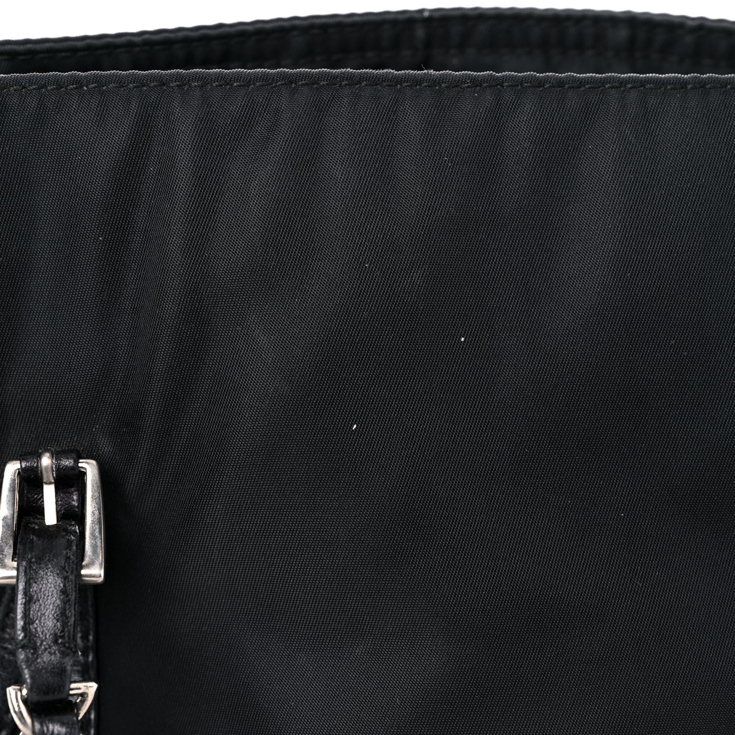 Nylon Tessuto Acciaio Chain Shoulder Bag Black