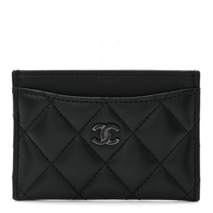 Chanel Pearly Lambskin Quilted Card Holder So Black 1 of 8