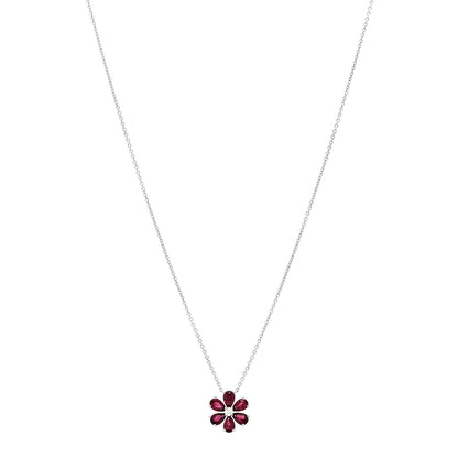 Harry Winston Platinum Diamond Ruby Forget Me Not Pendant Necklace 1 of 5