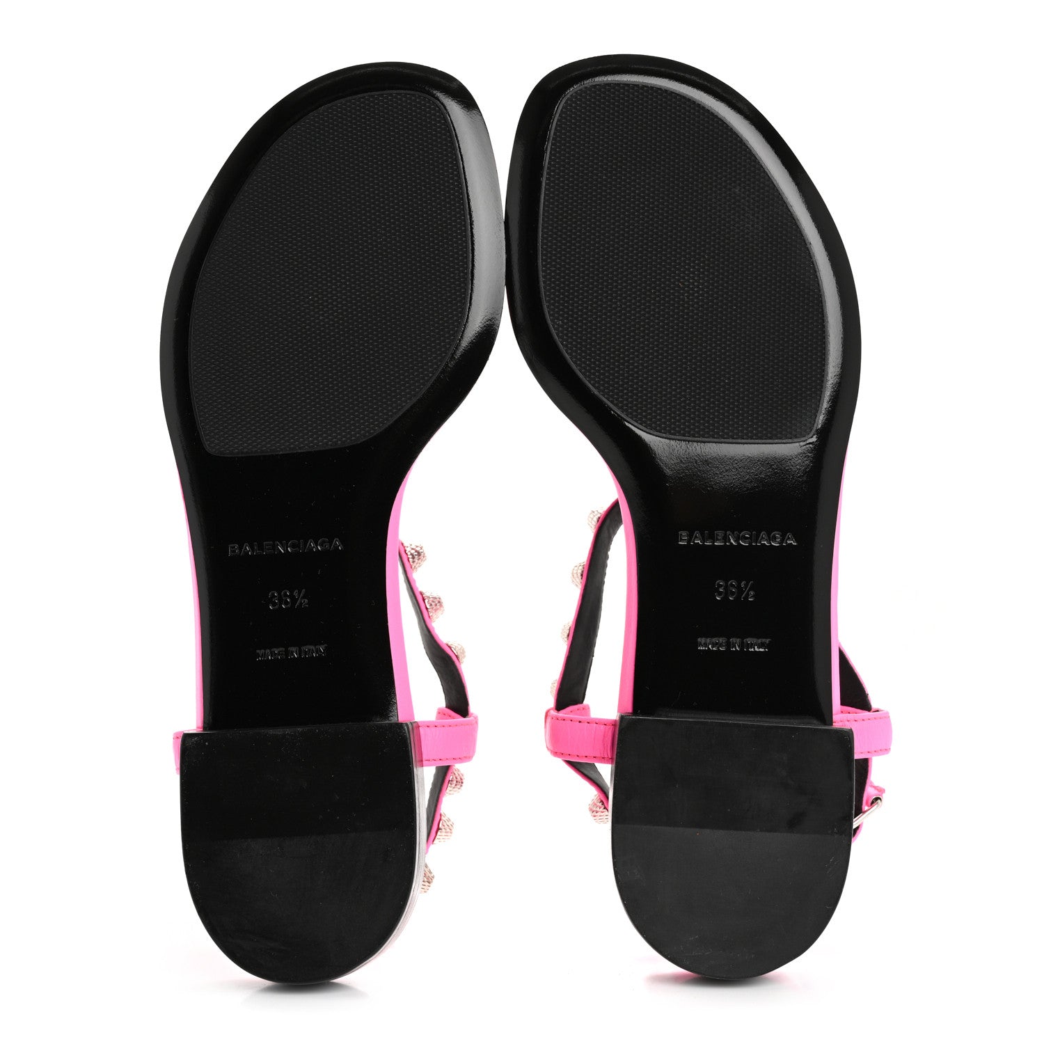 Balenciaga Agneau Arena Cagole Flat Thong Sandals 36.5 Rose Fluo 6 of 11