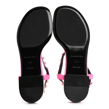 Balenciaga Agneau Arena Cagole Flat Thong Sandals 36.5 Rose Fluo 6 of 11