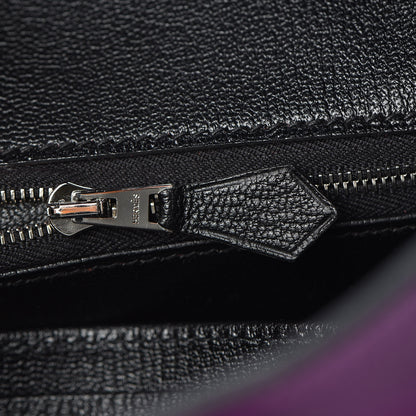 Hermes Togo Bi-Color Horseshoe Birkin 30 Anemone Black 9 of 34
