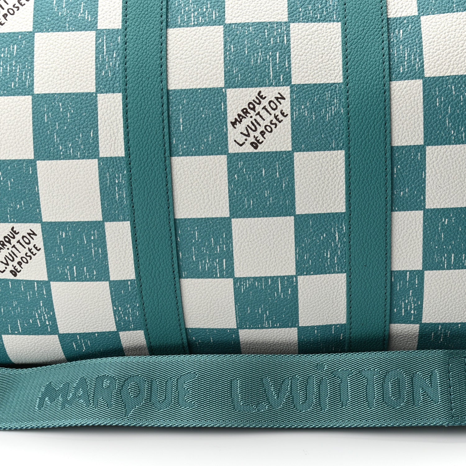 Louis Vuitton Calfskin Damier Keepall Bandouliere 45 Teal 10 of 10