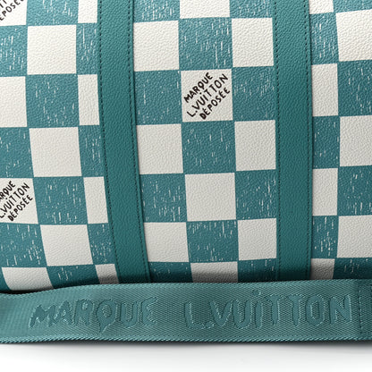 Louis Vuitton Calfskin Damier Keepall Bandouliere 45 Teal 10 of 10