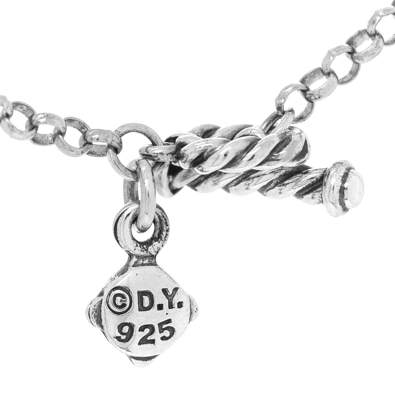 David Yurman Sterling Silver Freshwater Pearl Bead Chain Necklace 5 of 5